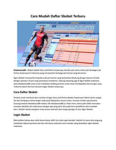 Daftar Akun Sbobet Online dan Raih Keberuntungan Anda